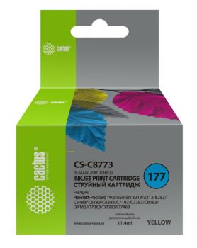 Картридж струйный Cactus CS-C8773 №177 желтый (11.4мл)