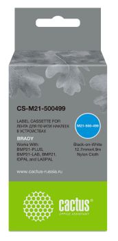 Картридж ленточный Cactus CS-M21-500499 черный на белом 12.7x4.9 для Brady BMP21-PLUS, BMP21-LAB