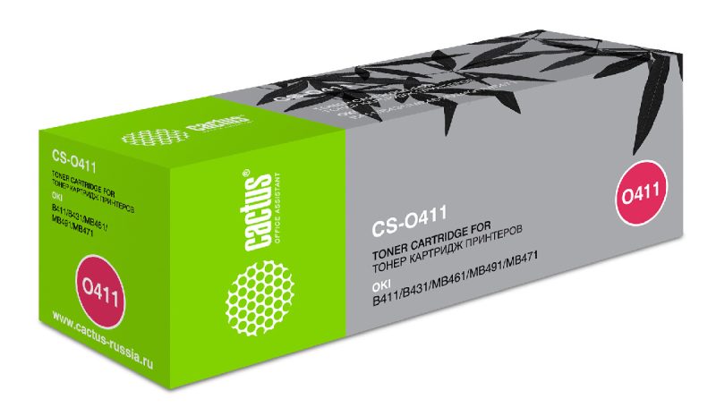 Картридж лазерный Cactus CS-O411 44574705 черный (3000стр.) для Oki B411/B431/MB461/MB471/MB491