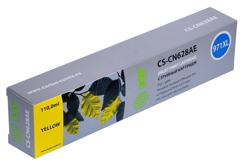 Картридж струйный Cactus CS-CN628AE №971XL желт.пигм. (110мл)