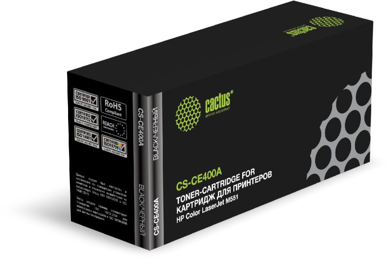 Картридж лазерный Cactus CS-CE400A CE400A черный (5500стр.) для HP CLJ M551 с чипом