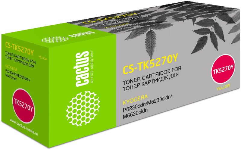 Картридж лазерный Cactus CS-TK5270Y TK-5270Y желтый (6000стр.)