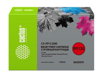 Картридж Canon iPF TM-200/TM-205/TM-300/TM-305 Cactus CS-PFI120M PFI-120M пурп.пигм. (130мл)