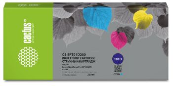 Картридж струйный Cactus CS-EPT01D200 T01D2 голуб.пигм. (220мл)