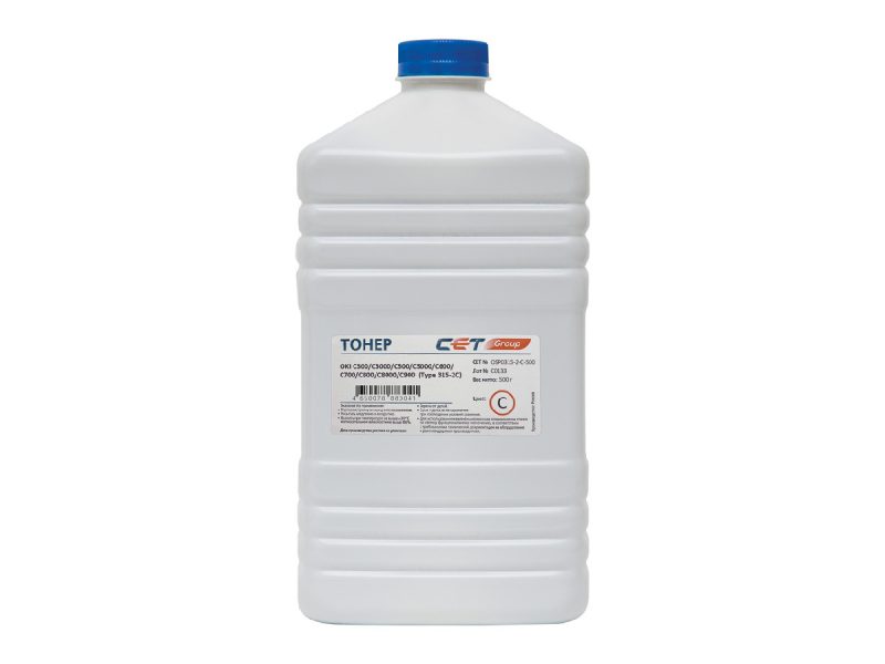 Тонер OKI C301 (Japan) Cyan, 500г/бут, (унив.), OSP0315-2-C-500, Type 315-2 (CET)