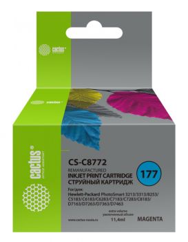 Картридж струйный Cactus CS-C8772 №177 пурпурный (11.4мл)