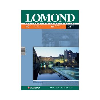 Фотобумага матовая односторонняя A4, 160 г/м, 25 л. (0102031) (Lomond)