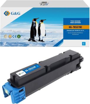 Тонер-картридж G&G, аналог Kyocera TK-5370C голубой 5k с чипом