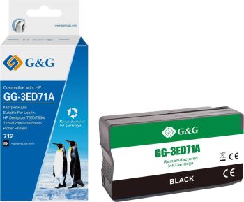 Картридж HP DesignJet T230/T250/T630/T650 (G&G) аналог HP 3ED71A черный 80ml с чипом