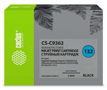 Картридж струйный Cactus CS-C9362 №132 черный (7мл)