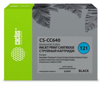 Картридж струйный Cactus CS-CC640 №121 черный (6мл)