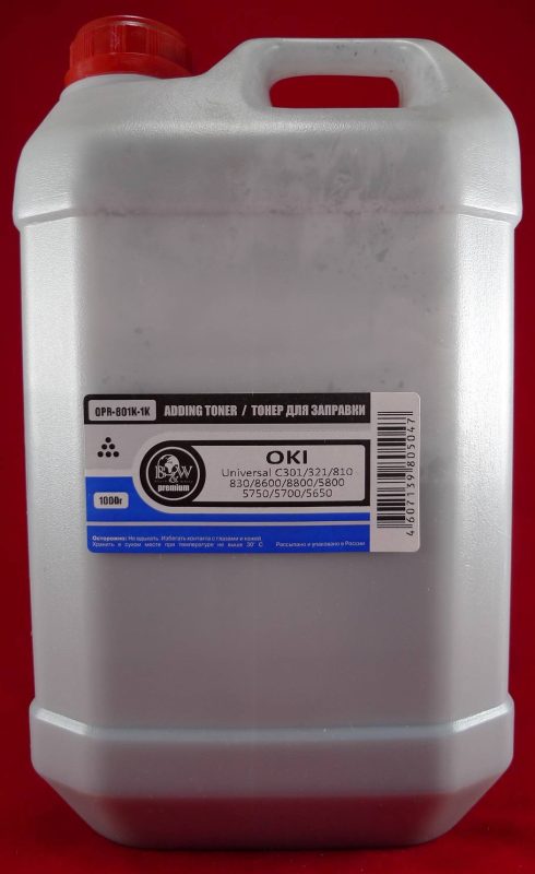 Тонер OKI OPR-801K-1K Universal (кан. 1кг) Black&White Premium (Tomoegawa) фас.Россия