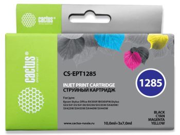 Картридж струйный Cactus CS-EPT1285 T1285 черный/голубой/пурпурный/желтый набор (31мл)
