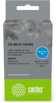 Картридж ленточный Cactus CS-M210-750499 M210-750-499 черный на белом 19.1x4.9