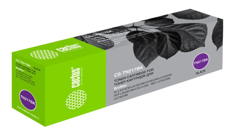 Картридж лазерный Cactus CS-TN217BK TN-217BK черный (3000стр.) для Brother HL3230/DCP3550/MFC3770