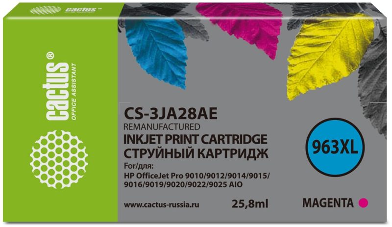 Картридж струйный Cactus CS-3JA28AE 963XL пурп.пигм. (25.8мл)