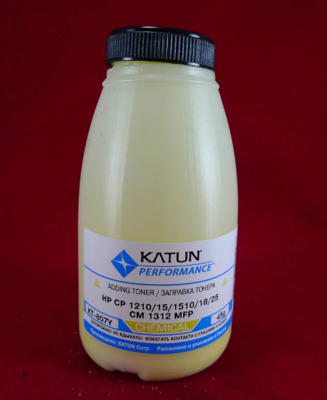 Тонер для картриджей CB542A/CE322A/CF212A) Yellow, химический (фл. 45г) Katun фас.Россия
