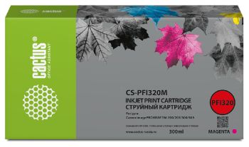Картридж Canon iPF TM-200/TM-205/TM-300/TM-305 Cactus CS-PFI320M PFI-320M пурп.пигм. (300мл)