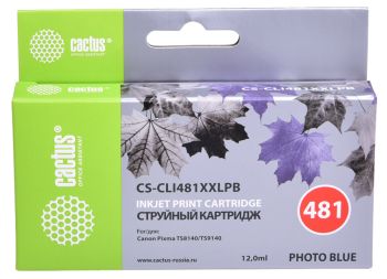 Картридж струйный Cactus CS-CLI481XXLPB CLI-481XLPB фото голубой (12.2мл)