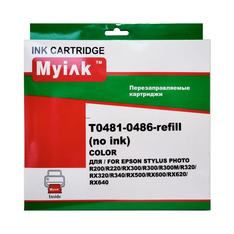 Картриджи (БЕЗ ЧЕРНИЛ) ПЗК (T0481/0482/0483/0484/0485/0486) для Epson, автосброс, 6 шт MyInk