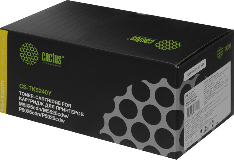 Картридж лазерный Cactus CS-TK5240Y TK-5240Y желтый (3000стр.)