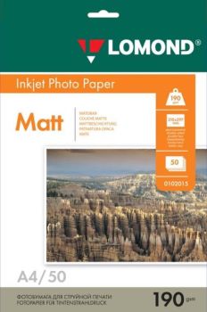 Фотобумага матовая двусторонняя A4, 190 г/м, 50 л. (0102015) (Lomond)
