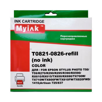 Картриджи (БЕЗ ЧЕРНИЛ) ПЗК (T0821-0826) для Epson, автосброс, 6 шт MyInk