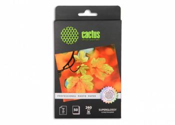 Фотобумага Cactus Prof CS-HGA626050 A6/260г/м2/50л./белый глянцевое для струйной печати