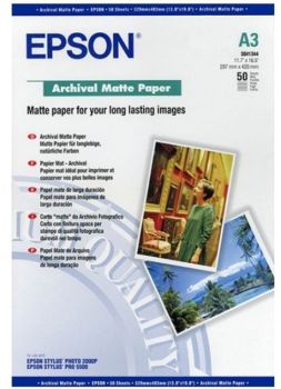Фотобумага матовая односторонняя A3, 189 г/м, 50 л. (C13S041344) (Epson)