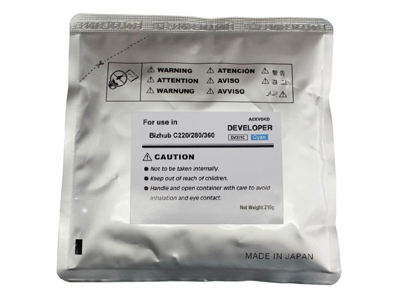 Девелопер KONICA MINOLTA Bizhub C220/C280/C360 (CET) Cyan, 210г/пак, 114K, CET8433