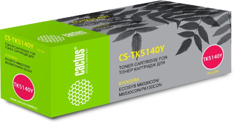 Картридж лазерный Cactus CS-TK5140Y TK-5140Y желтый (5000стр.)