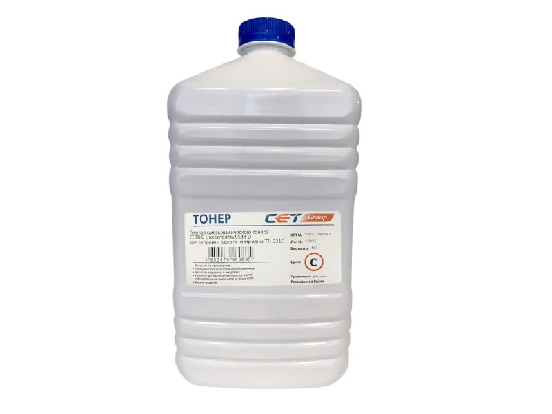 Тонер KONICA MINOLTA Bizhub C227/287 (Japan) CE38-C (CPT) TN-221C, Cyan, 467г/бут, CET111069467