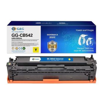 Картридж G&G, аналог HP CB542A/CE322A/CF212X/ Canon 716Y / 316Y желтый 1.4k с чипом