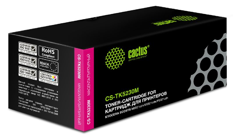 Картридж лазерный Cactus CS-TK5230M TK-5230M пурпурный (2200стр.)