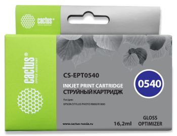 Картридж струйный Cactus CS-EPT0540 T0540 глянец (16.2мл) для Epson Stylus Photo R800/R1800 с чипом