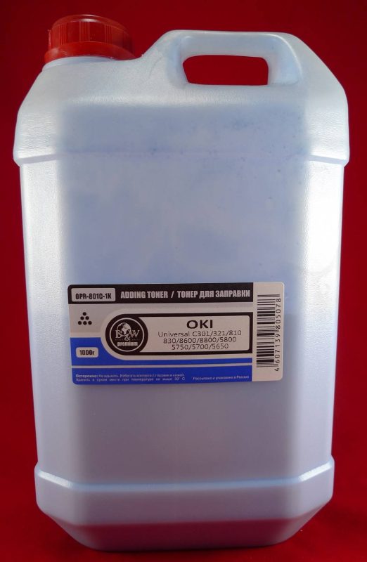 Тонер OKI Universal Cyan (кан. 1кг) Black&White Premium (Tomoegawa) фас.Россия