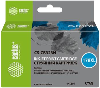 Картридж струйный Cactus CS-CB323N(CS-CB323) №178XL синий (14.6мл)