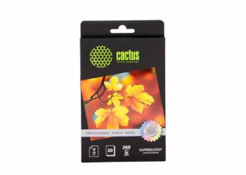 Фотобумага Cactus Prof CS-HGA626020 A6/260г/м2/20л./белый глянцевое для струйной печати