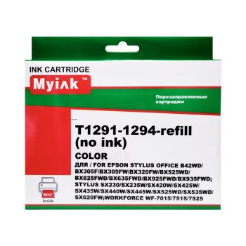 Картриджи (БЕЗ ЧЕРНИЛ) ПЗК (T1291-1294) для Epson, автосброс, 4 шт MyInk