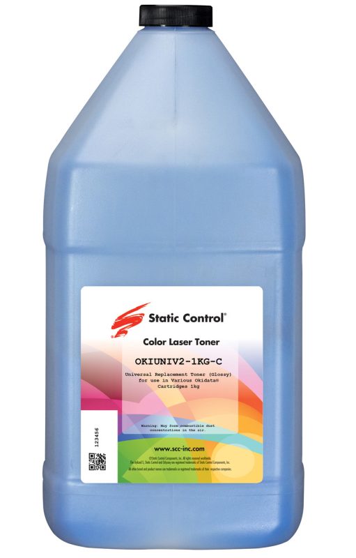 Тонер Oki C610/ C810/ C830 Универсальный (Static Control) OKIUNIV2-1KG-C, C, 1 кг, флакон
