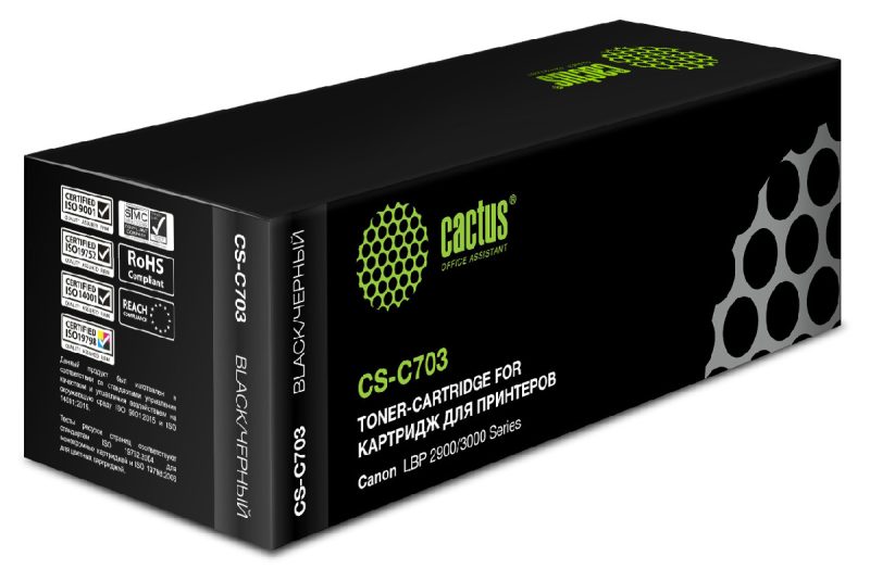 Картридж лазерный Cactus CS-C703 703 черный (2000стр.) для Canon LBP2900/3000Series
