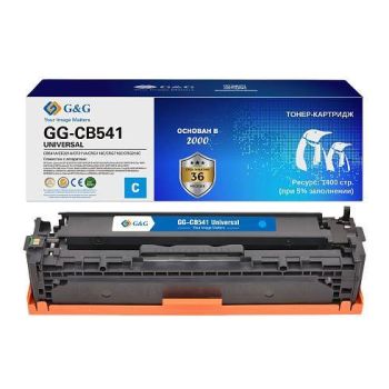 Картридж G&G, аналог HP CB541A/CE321A/CF211X/ Canon 716C / 316C синий 1.4k с чипом