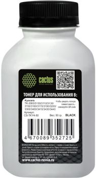 Тонер Cactus CS-TKY4-50 черный флакон 50гр.