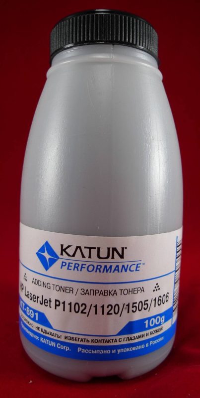 Тонер для картриджей CB436A/CE278A/CE285A/CF283A/CF283X, CRG-713/726 (фл. 100г) (Katun) фас.Россия