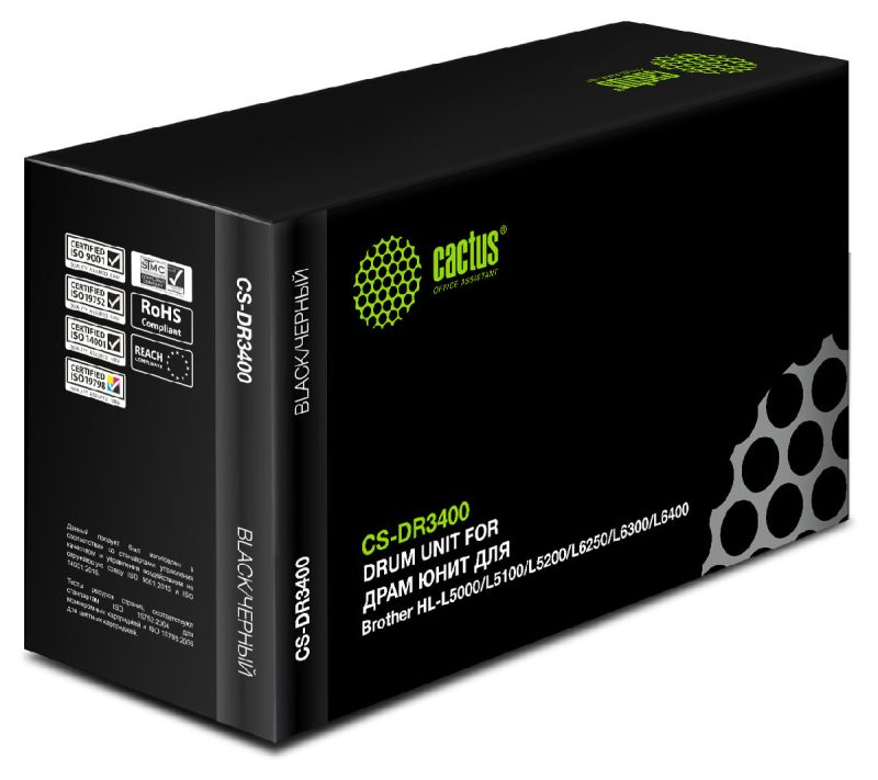 Блок фотобарабана Cactus CS-DR3400 DR-3400 черный ч/б:30000стр.