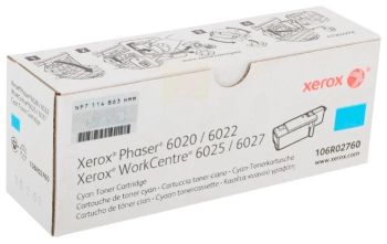Картридж Xerox Phaser 6020/6022/WC 6025/6027, 1K (O) голубой 106R02760