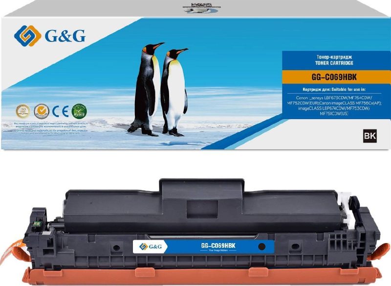 Картридж G&G, аналог Canon 069HBK черный 7.6k