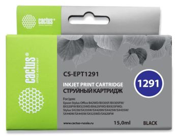 Картридж струйный Cactus CS-EPT1291 T1291 черный (15мл)