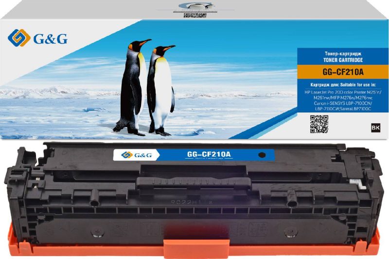 Картридж HP LJ Pro 200 color Printer M251n/nw/MFP M276n/nw, LBP7100Cn/7110Cw G&G черный 1.6k с чипом