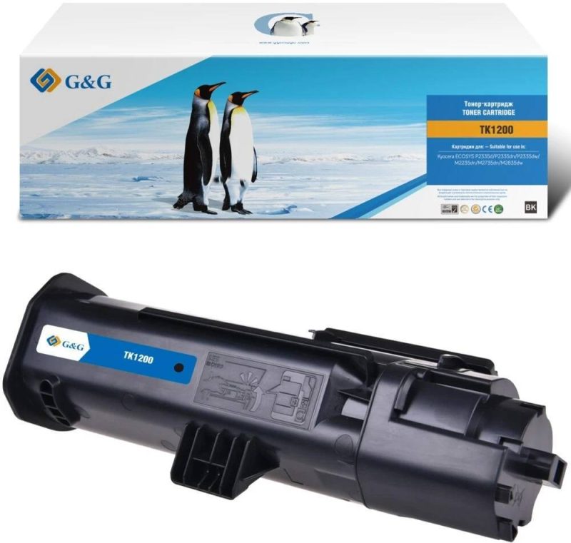 Тонер-картридж G&G, аналог Kyocera TK-1200 3k с чипом